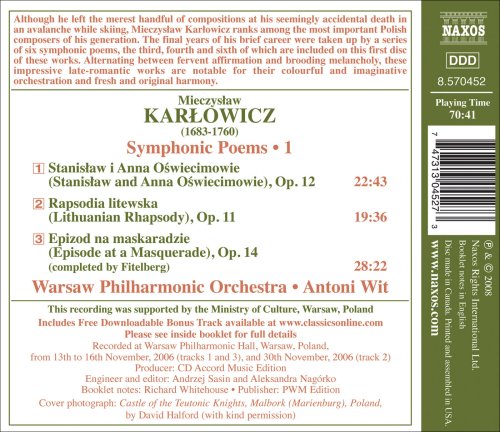 Karlowicz: Symphonic Poems Vol 1 / Wit, Warsaw Po