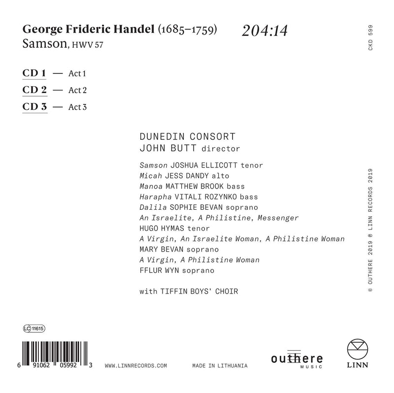 Handel: Samson / Butt, Dunedin Consort