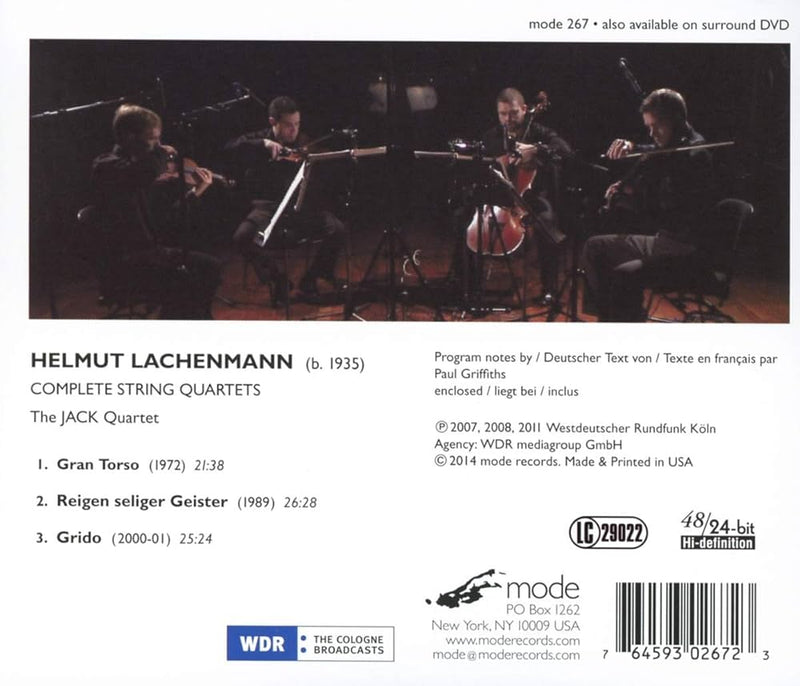 Lachenmann: Complete String Quartets / Jack Quartet
