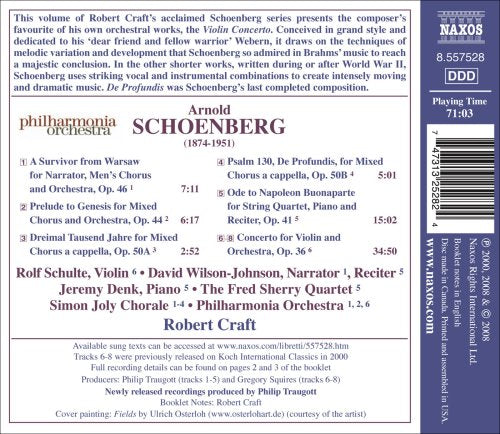 Schoenberg: Violin Concerto, A Survivor From Warsaw, Etc / Craft, Schulte