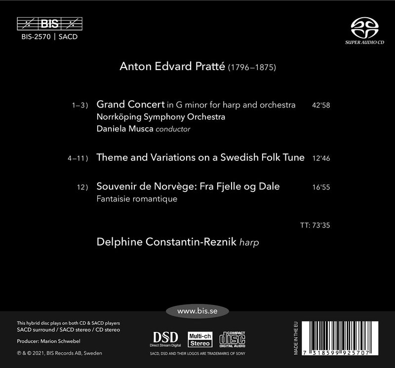 Pratté: Works for Harp / Constantin-Reznik, Musca, Norrköping Symphony Orchestra