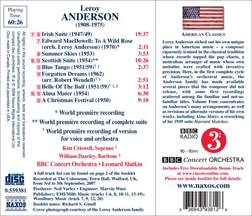 American Classics - Anderson: Orchestral Music Vol 4 / Slatkin, Criswell, Dazeley