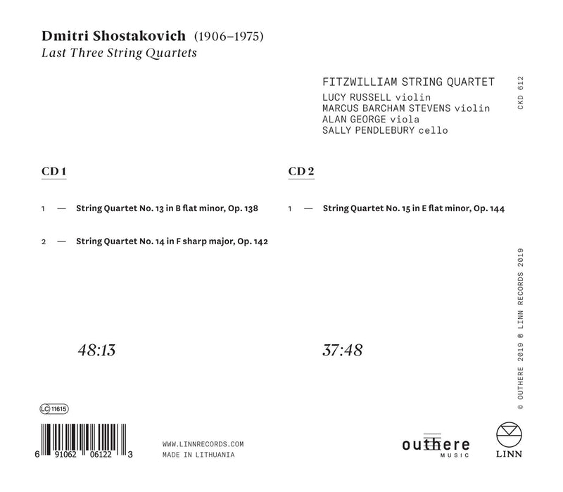 Shostakovich: Last Three String Quartets / Fitzwilliam String Quartet