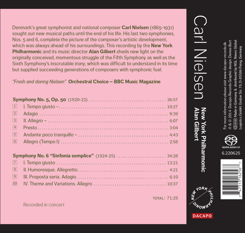 Nielsen: Symphonies No. 5 & 6 / Gilbert, New York Philharmonic