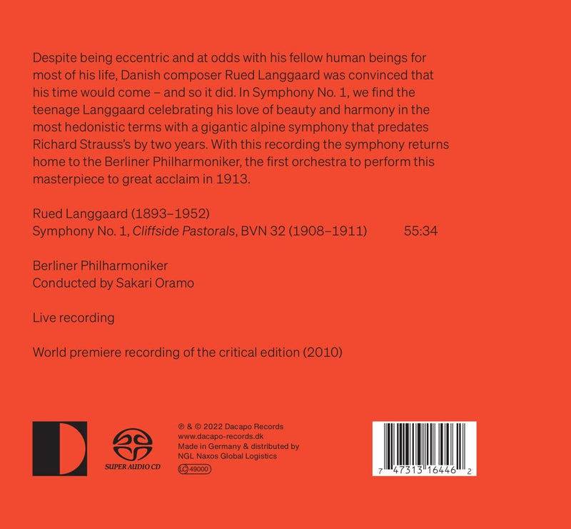 Langgaard: Symphony No. 1 "Cliffside Pastorals" / Oramo, Berlin Philharmonic