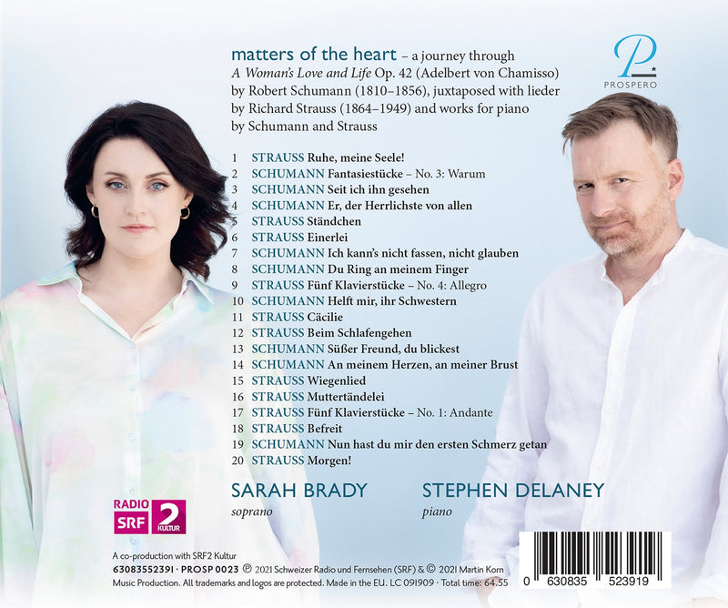 Schumann & Strauss: Matters of the Heart - A Journey through a Woman´s Love & Life / Brady, Delaney