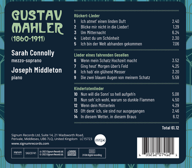 Mahler: Lieder / Sarah Connolly, Joseph Middleton