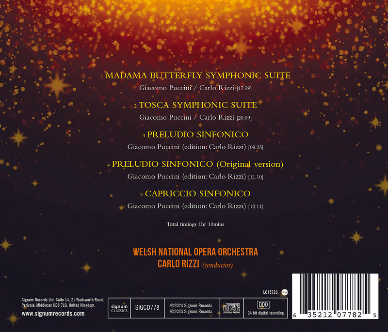 Puccini: Symphonic Suites / Rizzi, Welsh National Opera Orchestra