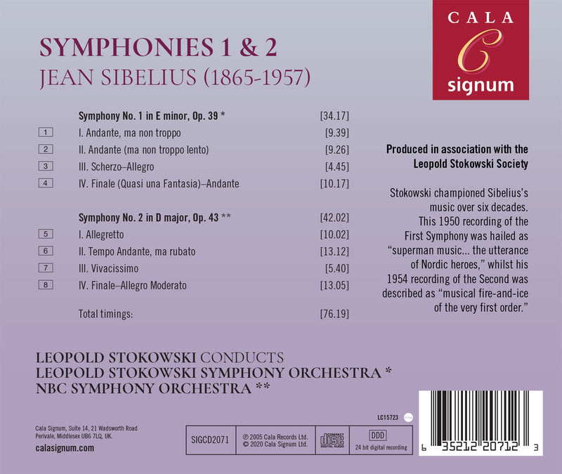 Sibelius: Symphonies 1 & 2 / Stokowski