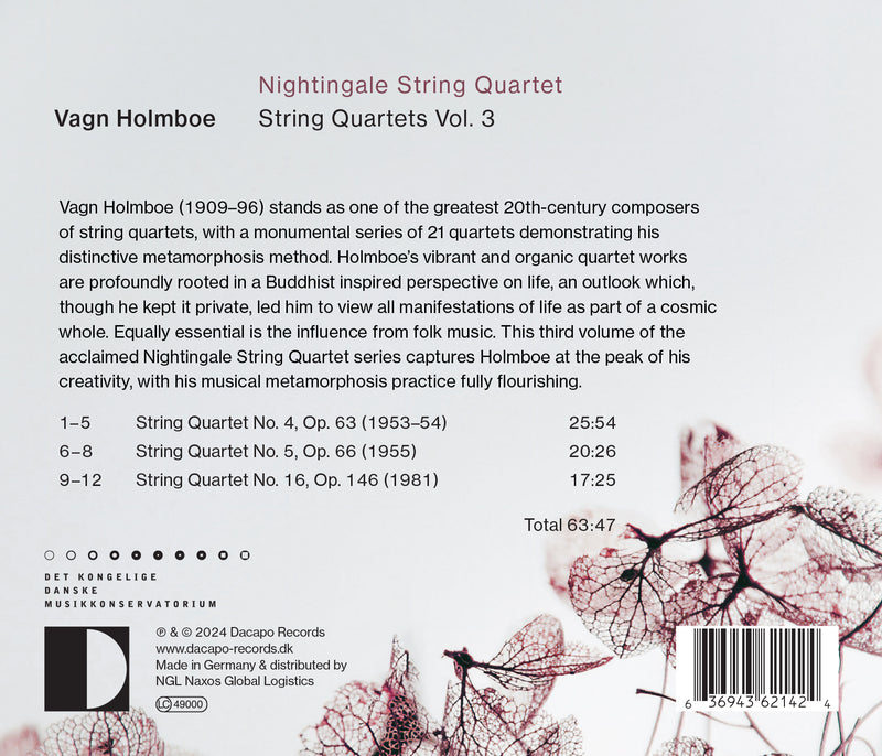 Holmboe: String Quartets, Vol. 3 / Nightingale String Quartet