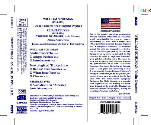 American Classics - Schuman: Violin Concerto, Etc;  Ives