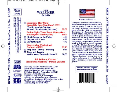 Haleakala: How Maui Snared the Sun / Prairie Light / Concerto for Clarinet and Orchestra