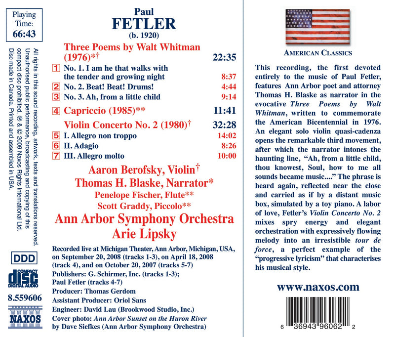 3 Poems by Walt Whitman / Capriccio /
Violin Concerto No. 2