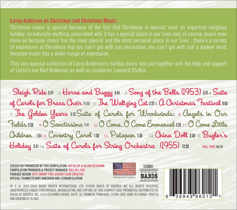 Anderson: Sleigh Ride & Other Holiday Favorites / Slatkin, BBC Concert Orchestra