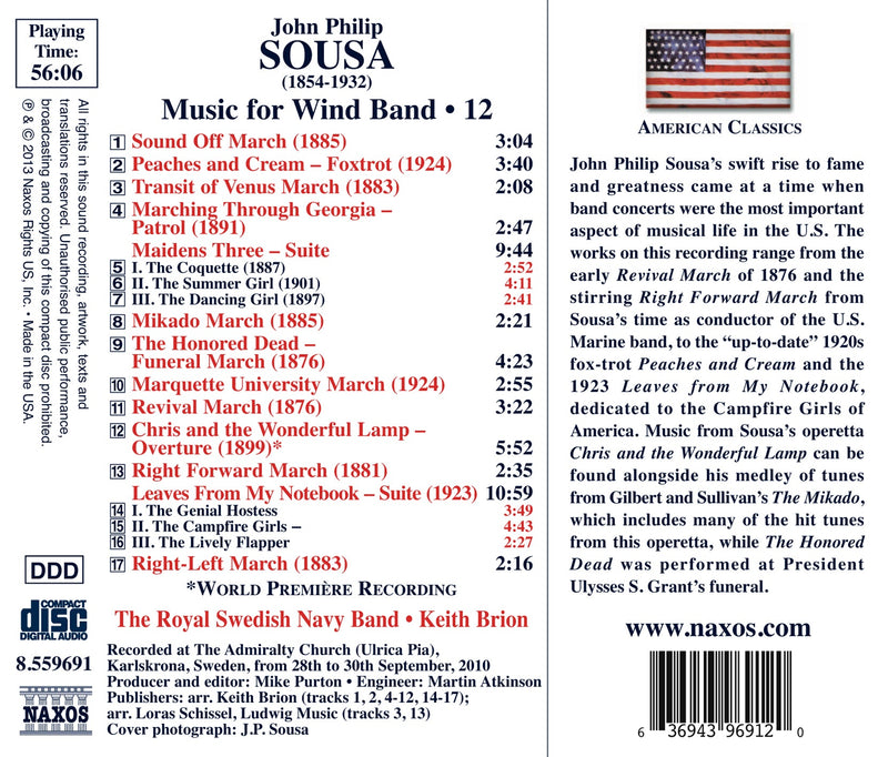 Sousa: Music For Wind Band, Vol. 12 / Brion, Royal Swedish Navy Band