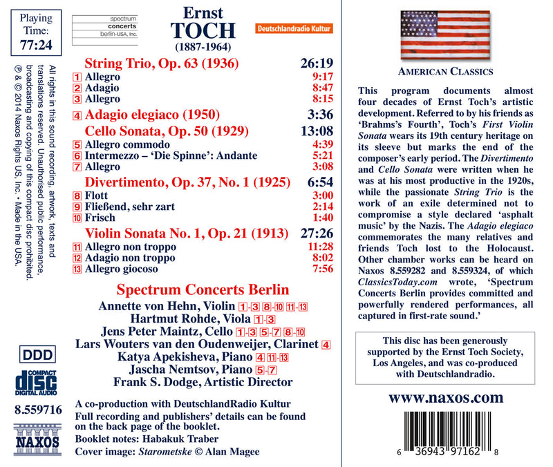 Violin Sonata No. 1 / Cello Sonata / Divertimento /
String Trio / Adagio elegiaco