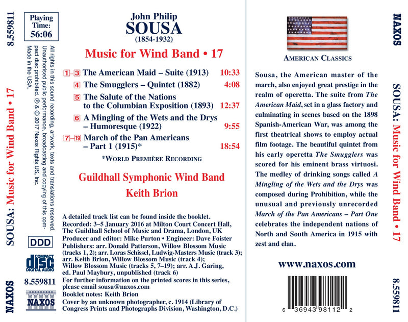Sousa: Music for Wind Band, Vol. 17 / Brion, Guildhall Symphonic Wind Band