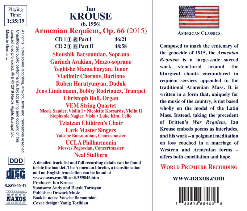 Krouse: Armenian Requiem / Stulberg, UCLA Philharmonia, Lark Master Singers