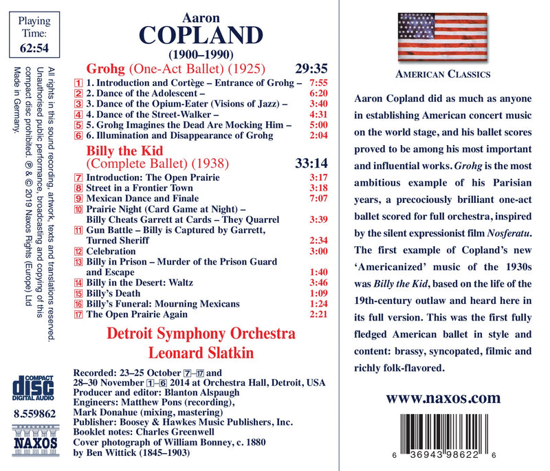 Copland: Billy the Kid & Grohg / Slatkin, Detroit Symphony Orchestra