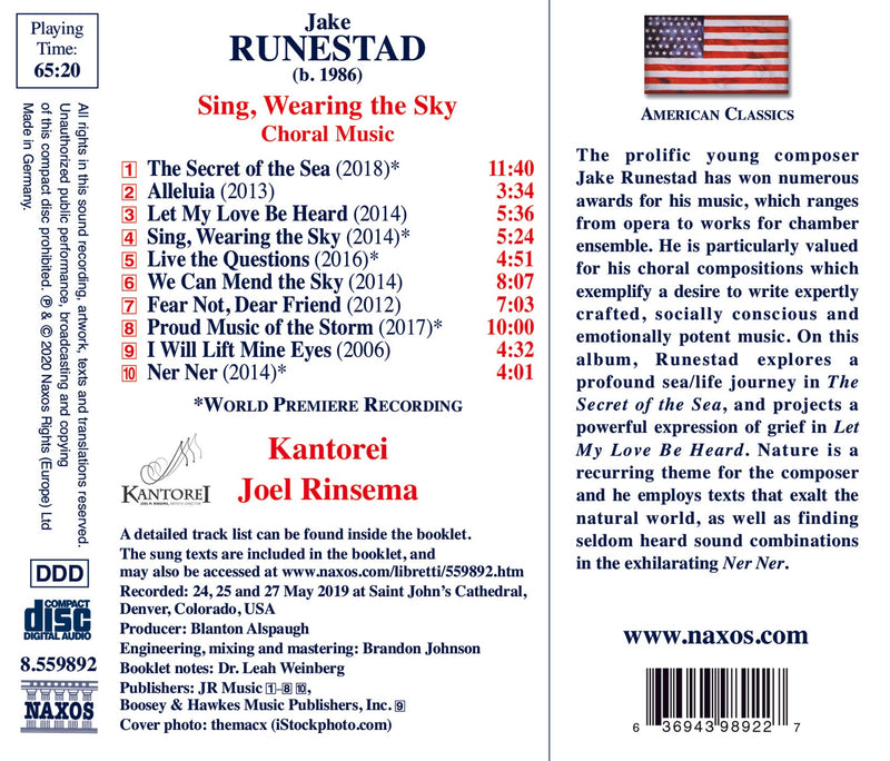 Sing Wearing the Sky / Rinsema, Kantorei