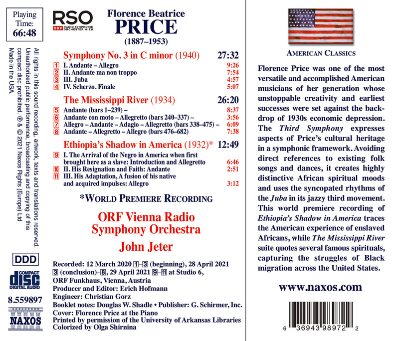Price: Symphony No. 3 - The Mississippi River - Ethiopia's Shadow in America / Jeter, ORF VRSO