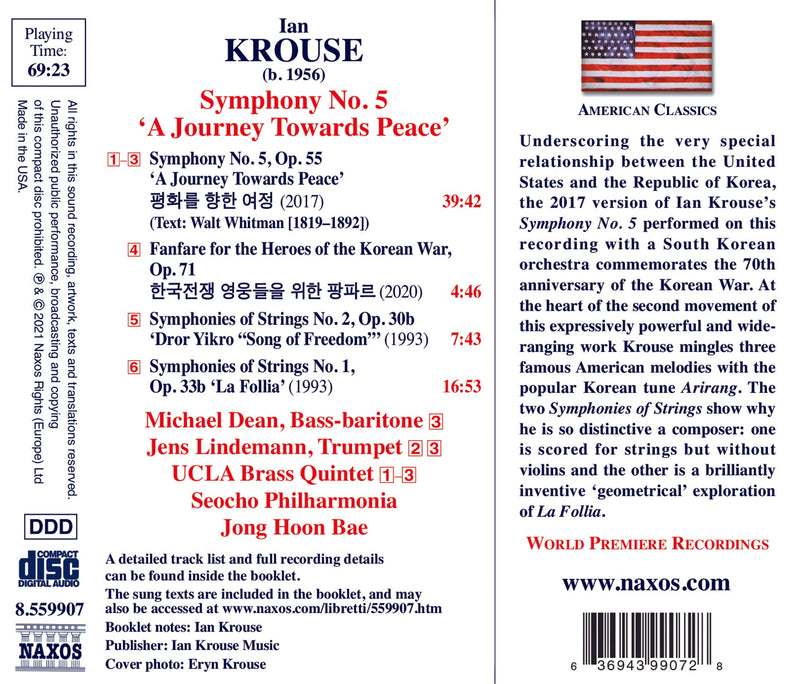 Krouse: Symphony No. 5 - Fanfare for the Heroes of the Korean War - Symphonies of Strings Nos. 1 & 2