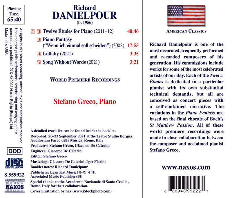 Danielpour: 12 Etudes; Piano Fantasy; Lullaby; Song Without Words / Greco