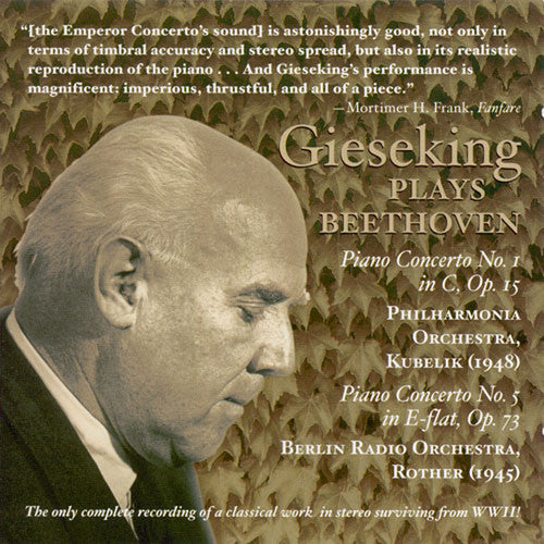 BEETHOVEN, L. van: Piano Concerto No. 1 (Gieseking, Philharm