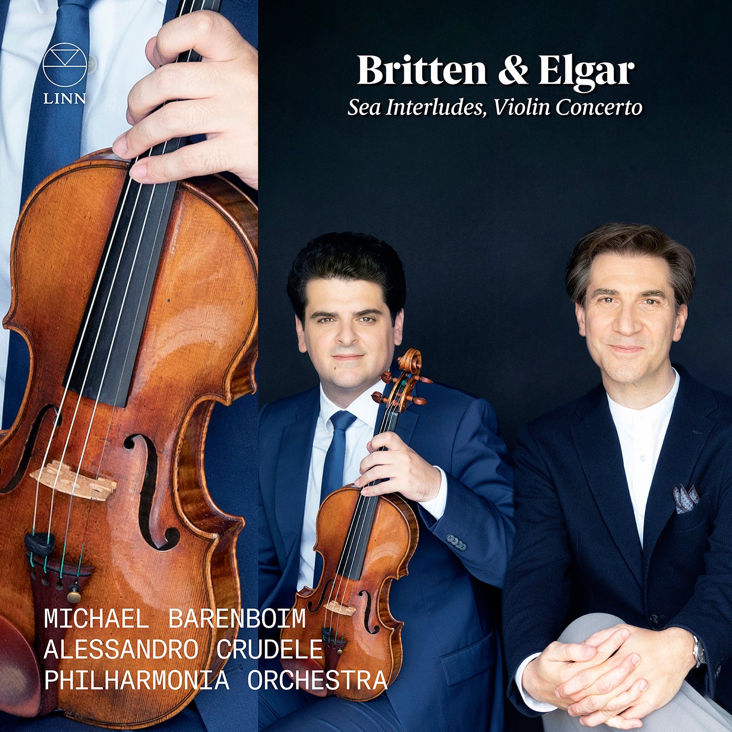 Britten: Sea Interludes; Elgar: Violin Concerto / M. Barenboim, Crudele, Philharmonia Orchestra