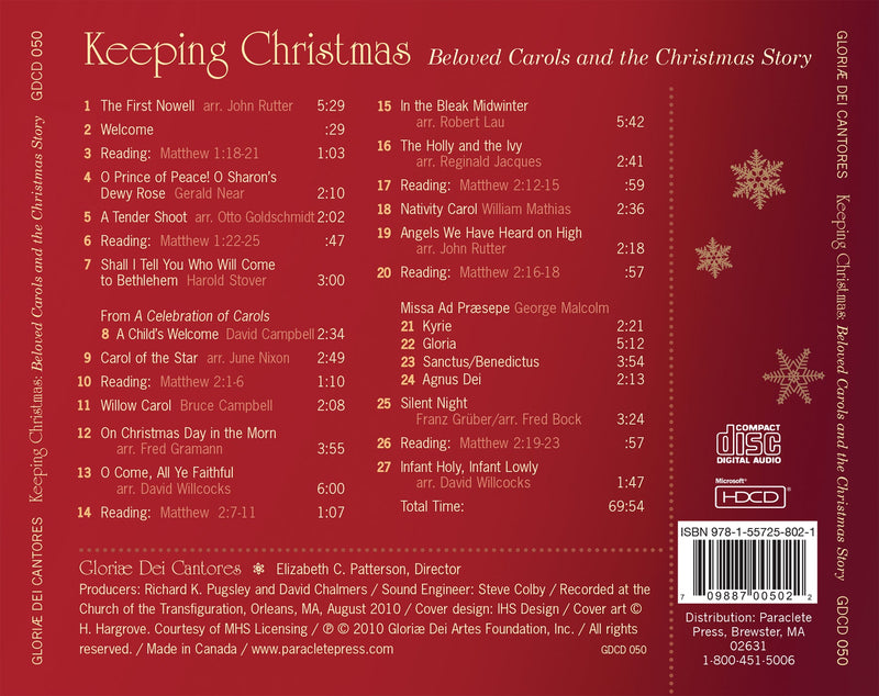 Keeping Christmas: Beloved Carols & The Christmas Story / Patterson, Gloriae Dei Cantores