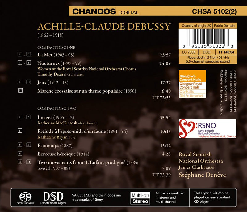 Debussy: Orchestral Works / Deneve, Royal Scottish National Orchestra