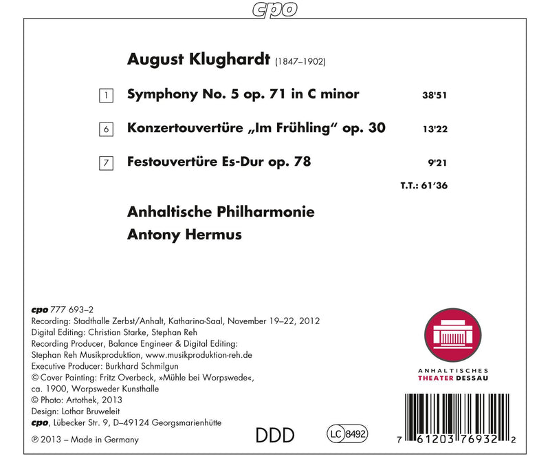 August Klughardt: Symphony No. 5; Overtures