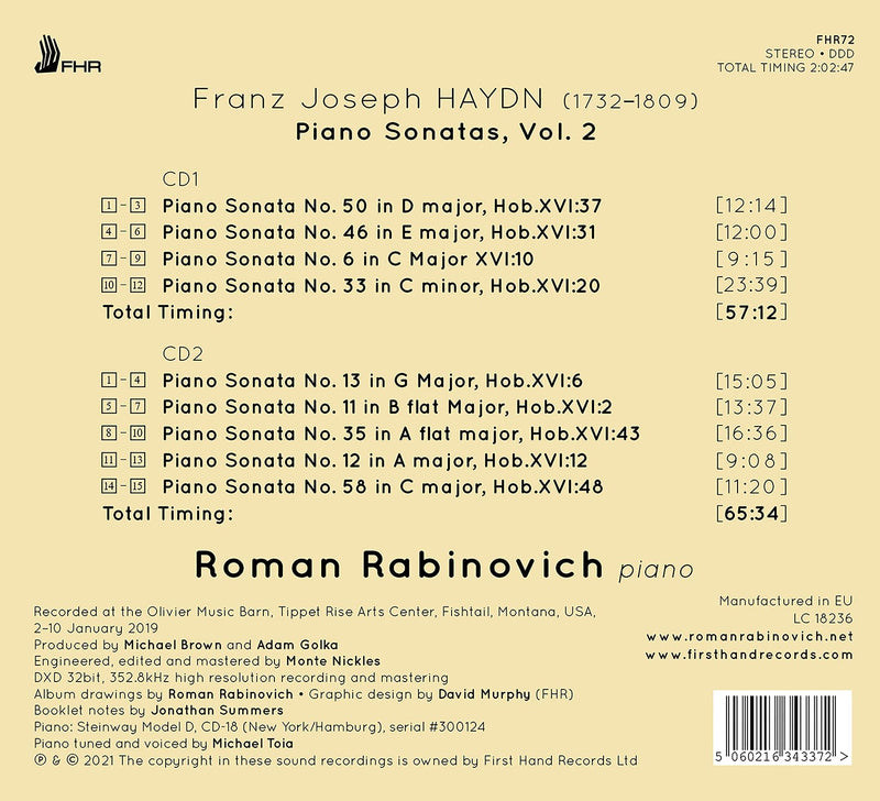 Haydn: Piano Sonatas, Vol. 2 / Rabinovich