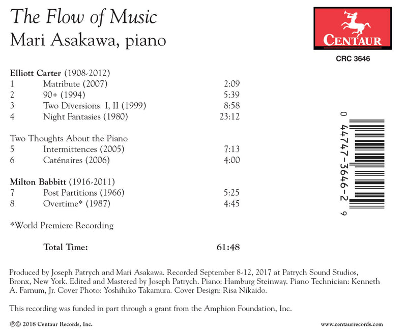 The Flow of Music: Piano Works of Carter & Babbitt / Asakawa