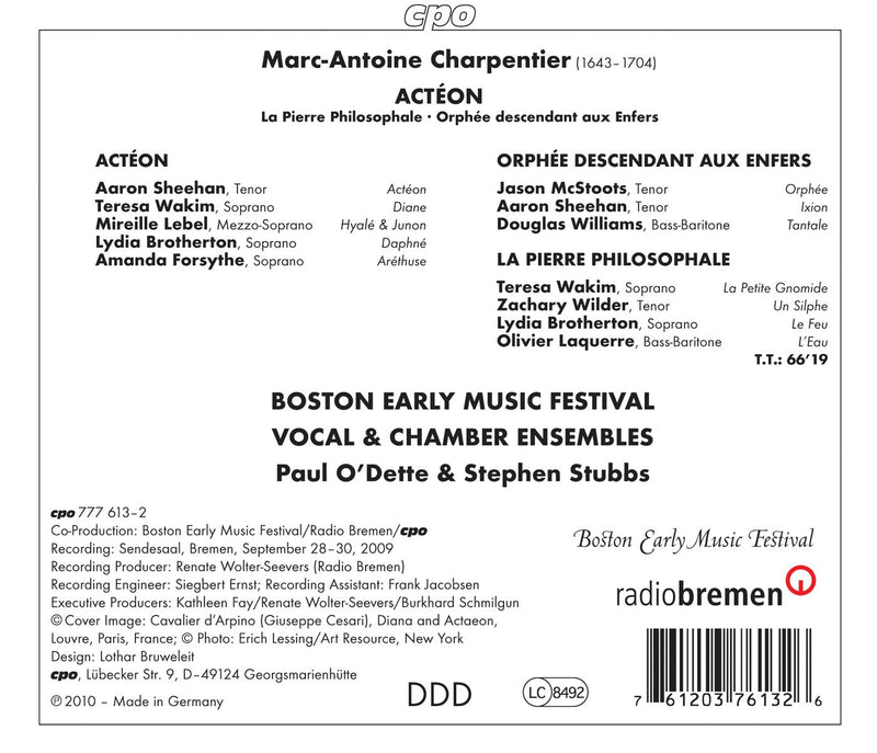 Charpentier: Acteon / Stubbs, Sheehan, Wakim, Boston Early Music