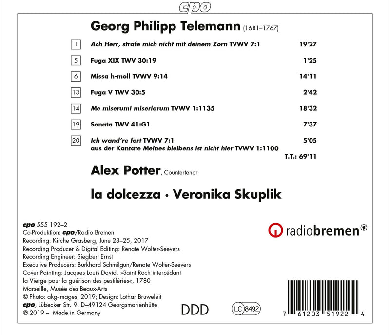 Telemann: Missa & Cantatas for Countertenor