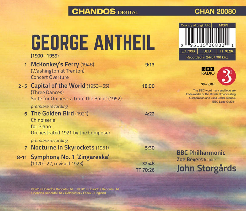 Antheil: Orchestral Works, Vol. 3 / Storgards, BBC Philharmonic