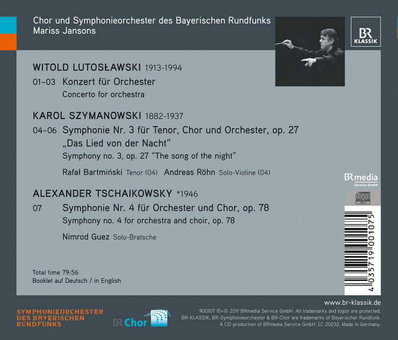 Mariss Jansons Conducts Lutoslawski, Szymanowsky & Tchaikovsky