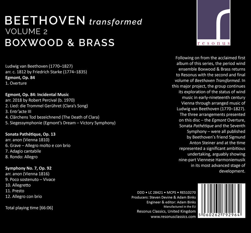 Beethoven: Transformed, Vol. 2 / Boxwood & Brass
