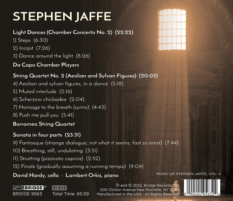 The Music of Stephen Jaffe, Vol. 4/ Orkis, Hardy, Da Capo Chamber Players, Borromeo String Quartet