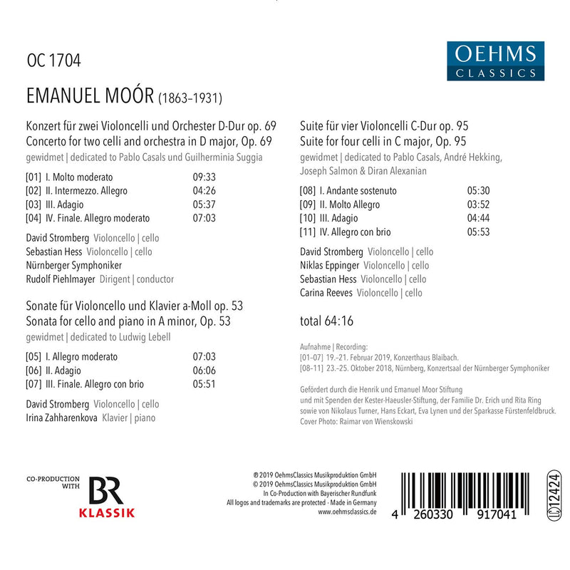 Moor: Concerto for 2 Cellos, Suite for 4 Cellos & Cello Sonata / Hess, Stromberg, Piehlmayer, Nurnberger Symphony