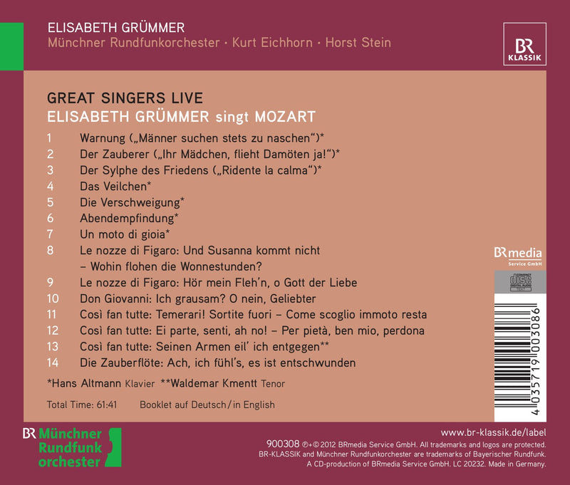 Great Singers Live: Elisabeth Grümmer