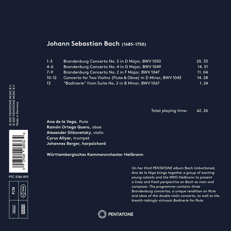 Bach Unbuttoned / Vega, Württemberg Chamber Orchestra Heilbronn