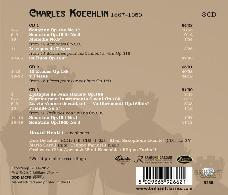 Koechlin: Complete Music for Saxophone / Brutti