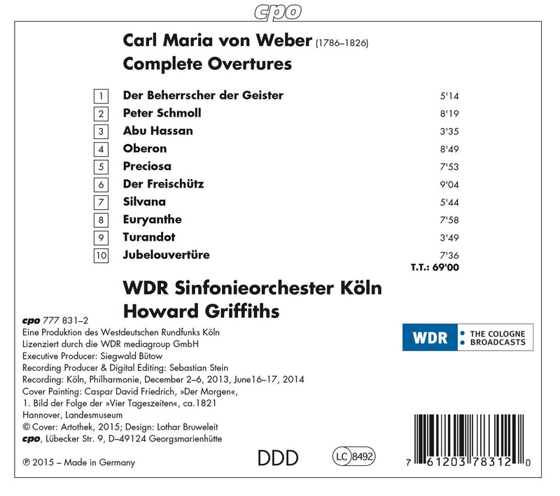 Weber: Complete Overtures / Griffiths, WDR Sinfonieorchester