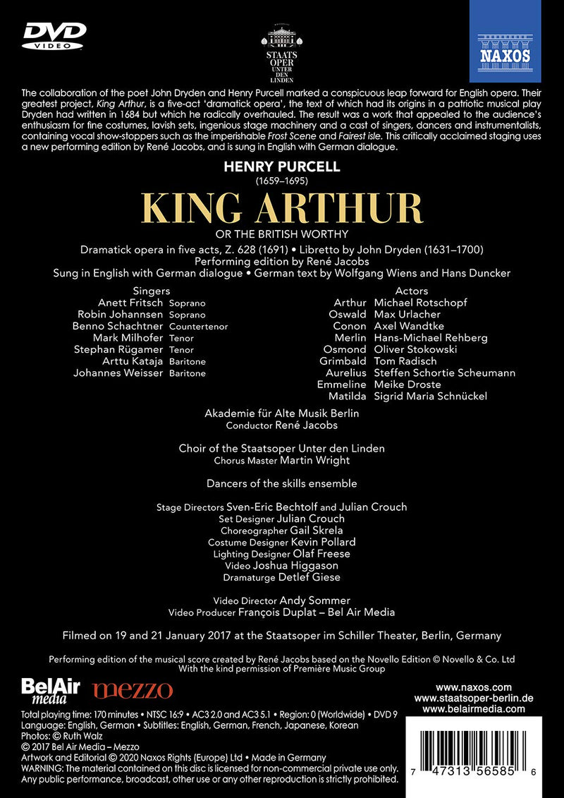 Purcell: King Arthur / Jacobs, Akademie fur Alte Musik Berlin