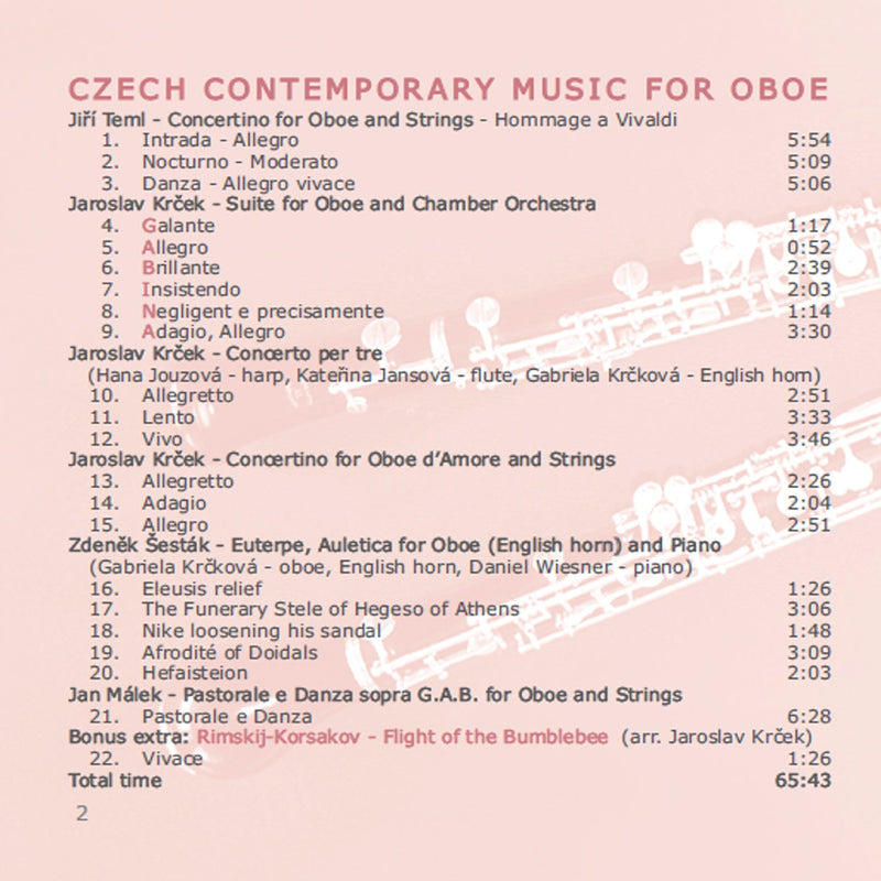 Czech Contemporary Music for Oboe