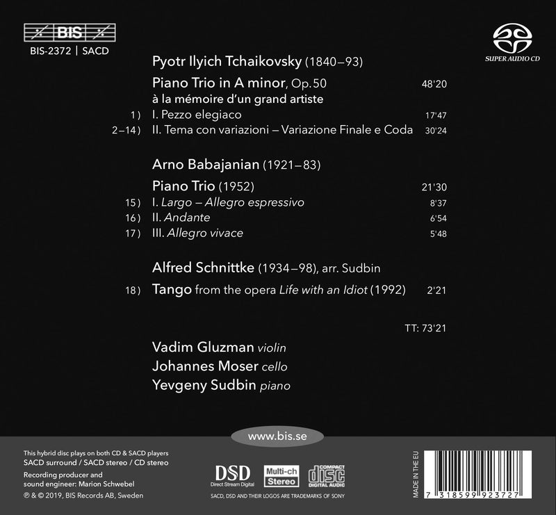 Tchaikovsky & Babajanian: Piano Trios / Gluzman, Moser, Sudbin