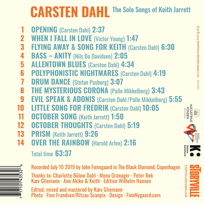 The Solo Songs of Keith Jarrett / Carsten Dahl