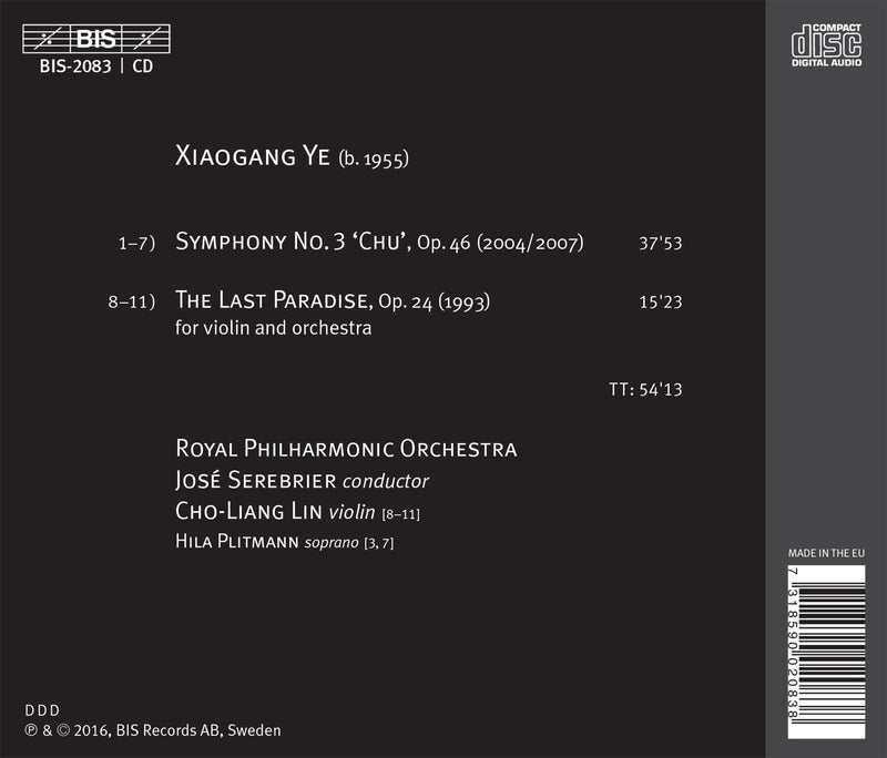 Ye: Symphony No. 5 "Chu" & The Last Paradise / Serebrier, Royal Philharmonic